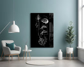 Balance Brain and Heart Line Art Glass Wall Art