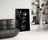 Balance Brain and Heart Line Art Glass Wall Art