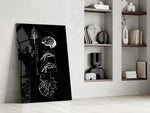 Balance Brain and Heart Line Art Glass Wall Art
