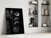 Balance Brain and Heart Line Art Glass Wall Art
