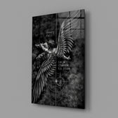 Every Fall a Chance to Rise Winged Angel Glass Wall Art