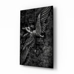Every Fall a Chance to Rise Winged Angel Glass Wall Art
