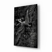 Every Fall a Chance to Rise Winged Angel Glass Wall Art