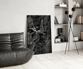 Every Fall a Chance to Rise Winged Angel Glass Wall Art
