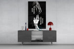 Memento Mori Vivere Reaching Hands Glass Wall Art
