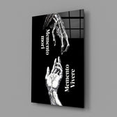 Memento Mori Vivere Reaching Hands Glass Wall Art