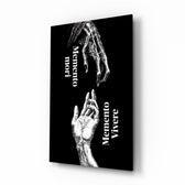 Memento Mori Vivere Reaching Hands Glass Wall Art