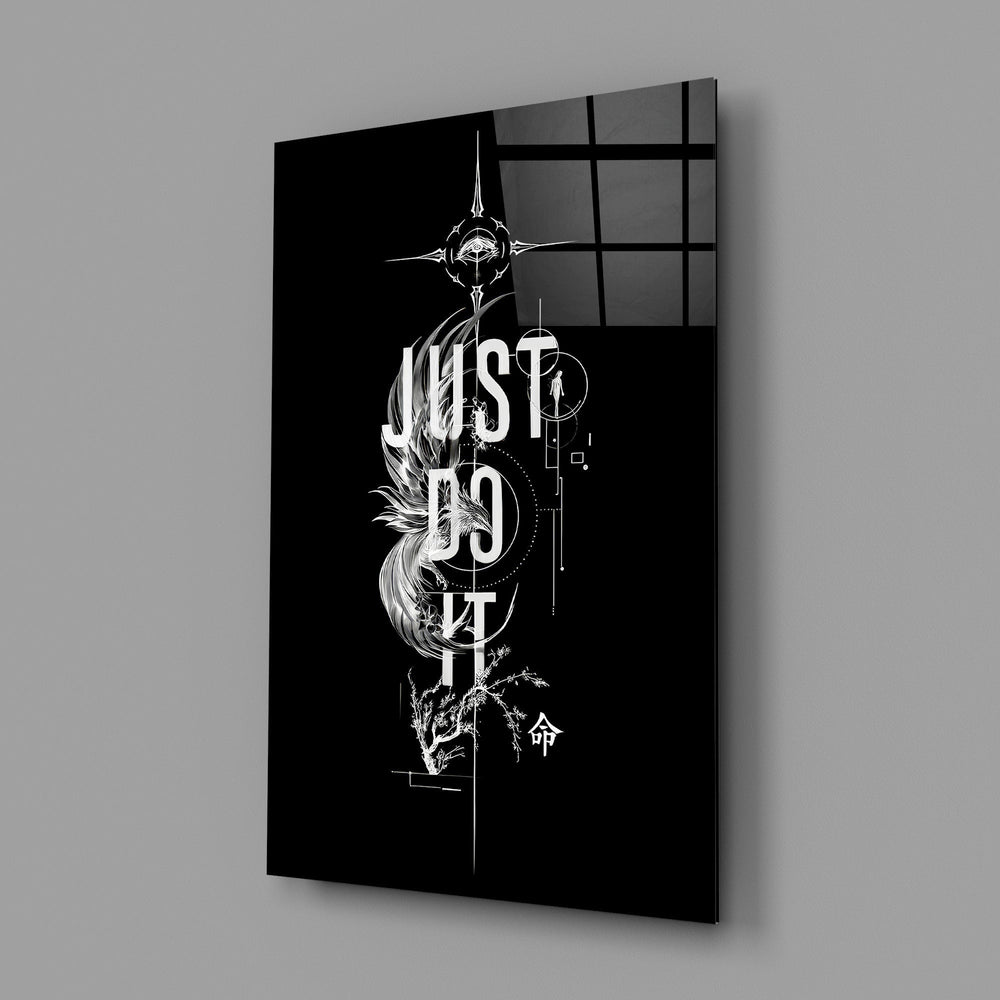 Phoenix Bold Motivational Typography Glass Wall Art