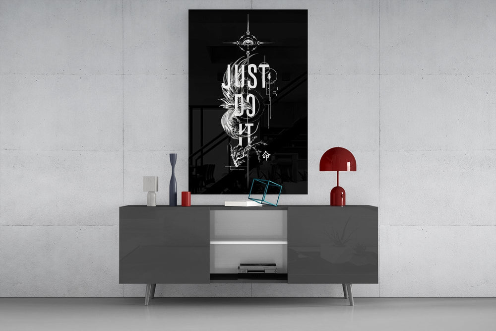 Phoenix Bold Motivational Typography Glass Wall Art