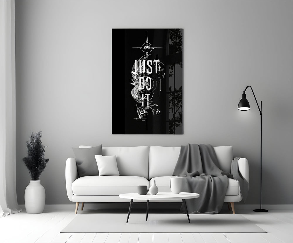 Phoenix Bold Motivational Typography Glass Wall Art