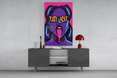 Explicit Pink Pop Art Woman Glass Wall Art
