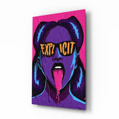 Explicit Pink Pop Art Woman Glass Wall Art