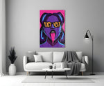 Explicit Pink Pop Art Woman Glass Wall Art