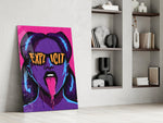 Explicit Pink Pop Art Woman Glass Wall Art