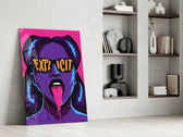 Explicit Pink Pop Art Woman Glass Wall Art