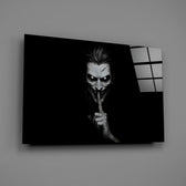 Hush Monochrome Grinning Trickster Glass Wall Art