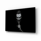 Hush Monochrome Grinning Trickster Glass Wall Art