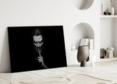 Hush Monochrome Grinning Trickster Glass Wall Art