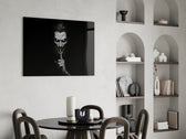 Hush Monochrome Grinning Trickster Glass Wall Art