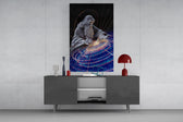 Silver Line Creator of the Galaxy Glass Wall Art