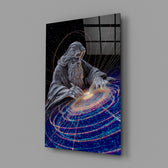 Silver Line Creator of the Galaxy Glass Wall Art
