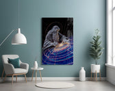 Silver Line Creator of the Galaxy Glass Wall Art