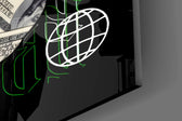 Money Brain Gothic Type Black Glass Wall Art