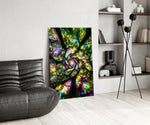 Stained Glass Tree Canopy Spiral Glass Wall Art