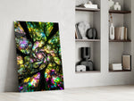 Stained Glass Tree Canopy Spiral Glass Wall Art