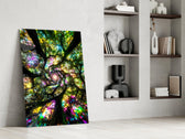 Stained Glass Tree Canopy Spiral Glass Wall Art