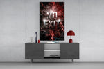 No Exit Red Cracked Lava Typography Glass Wall Art