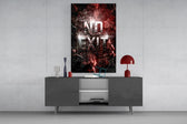 No Exit Red Cracked Lava Typography Glass Wall Art