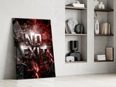 No Exit Red Cracked Lava Typography Glass Wall Art