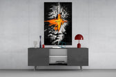 Do It Orange Lava Rift Motivation Glass Wall Art