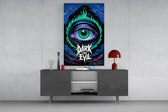 Dark and Evil Green Flame Eye Glass Wall Art