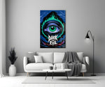 Dark and Evil Green Flame Eye Glass Wall Art