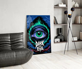 Dark and Evil Green Flame Eye Glass Wall Art