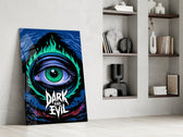 Dark and Evil Green Flame Eye Glass Wall Art