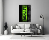 Realist Acid Green Stencil Band Glass Wall Art