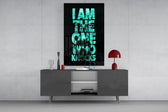 Turquoise Word Stack Hidden Face Glass Wall Art