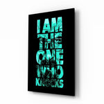 Turquoise Word Stack Hidden Face Glass Wall Art