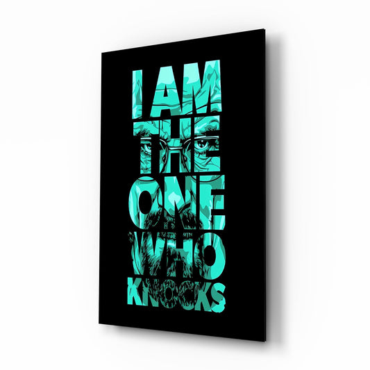 Turquoise Word Stack Hidden Face Glass Wall Art