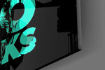 Turquoise Word Stack Hidden Face Glass Wall Art