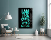 Turquoise Word Stack Hidden Face Glass Wall Art