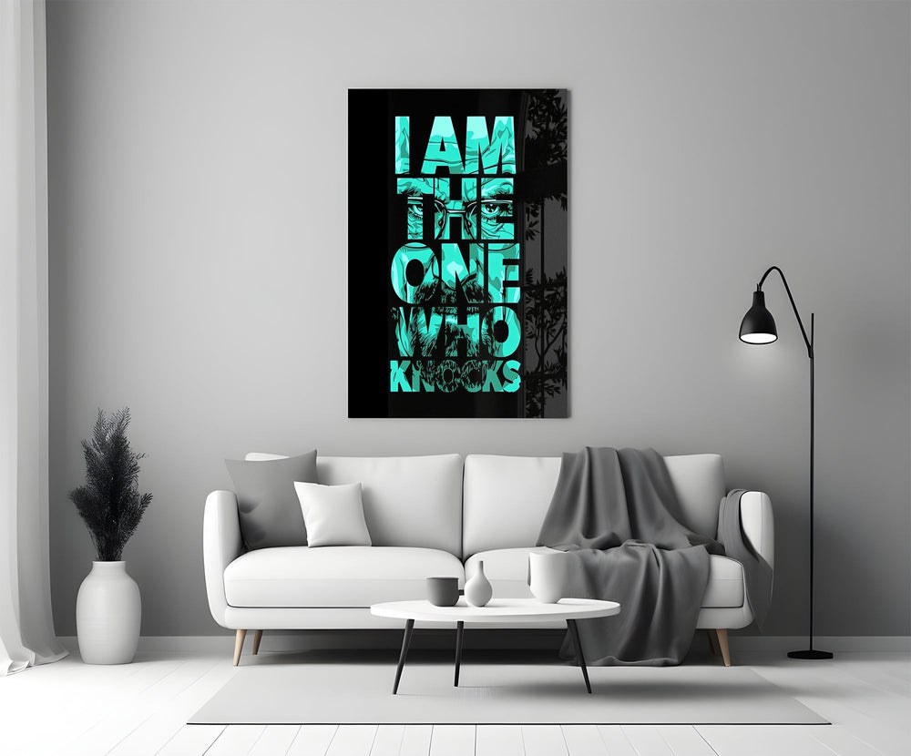 Turquoise Word Stack Hidden Face Glass Wall Art
