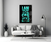 Turquoise Word Stack Hidden Face Glass Wall Art