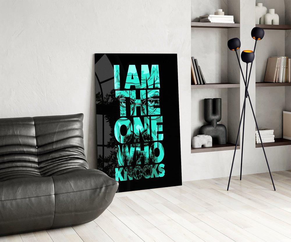 Turquoise Word Stack Hidden Face Glass Wall Art