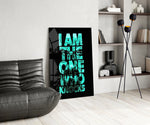 Turquoise Word Stack Hidden Face Glass Wall Art