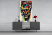 Many Faces Surreal Screaming Skull Glass Wall Art