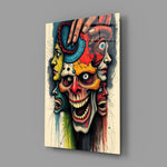 Many Faces Surreal Screaming Skull Glass Wall Art